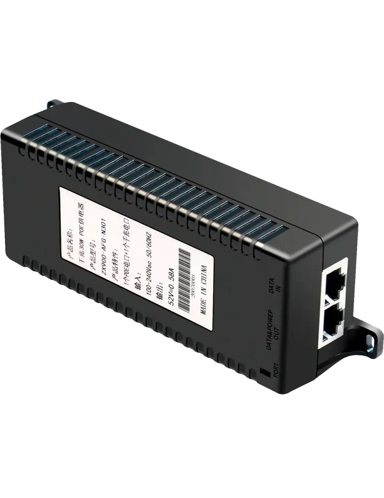 MARCA BLANCA Inyector PoE - Entrada/Salida RJ45 10/100/1000 Mbps - Pot