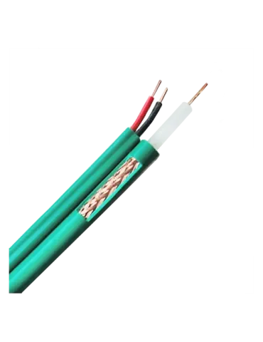 MARCA BLANCA Cable coaxial KX6 - Vídeo y alimentación - Rollo de 300 m