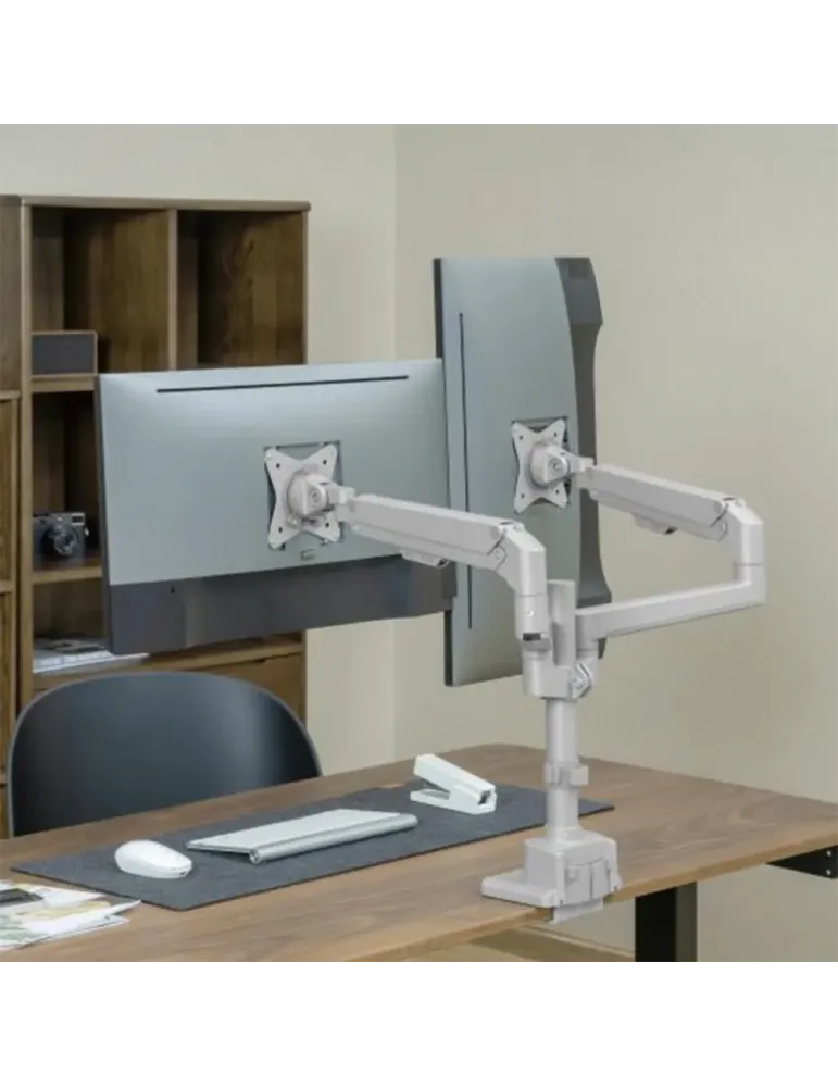 MARCA BLANCA Brazo para dos monitores - Instalación en mesa - Peso sop