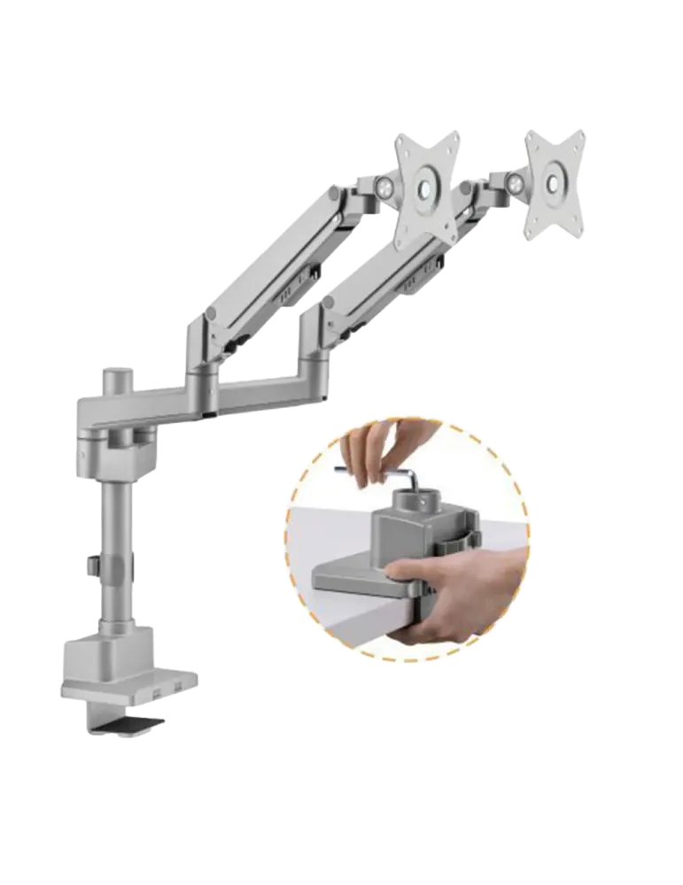 MARCA BLANCA Brazo para dos monitores - Instalación en mesa - Peso sop