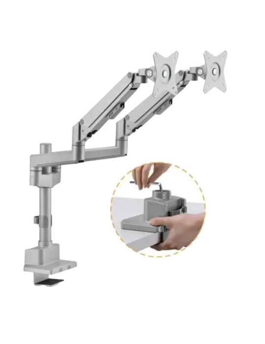 MARCA BLANCA Brazo para dos monitores - Instalación en mesa - Peso sop
