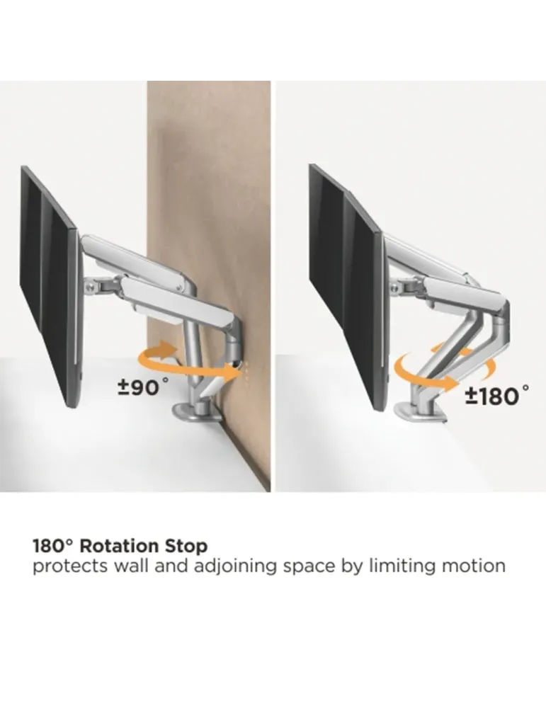 MARCA BLANCA Brazo para dos monitores - Instalación en mesa - Peso sop