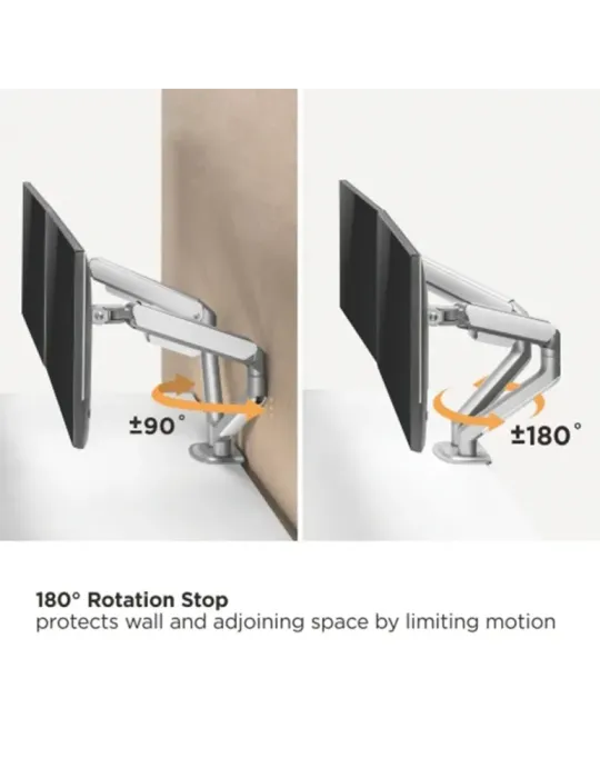 MARCA BLANCA Brazo para dos monitores - Instalación en mesa - Peso sop