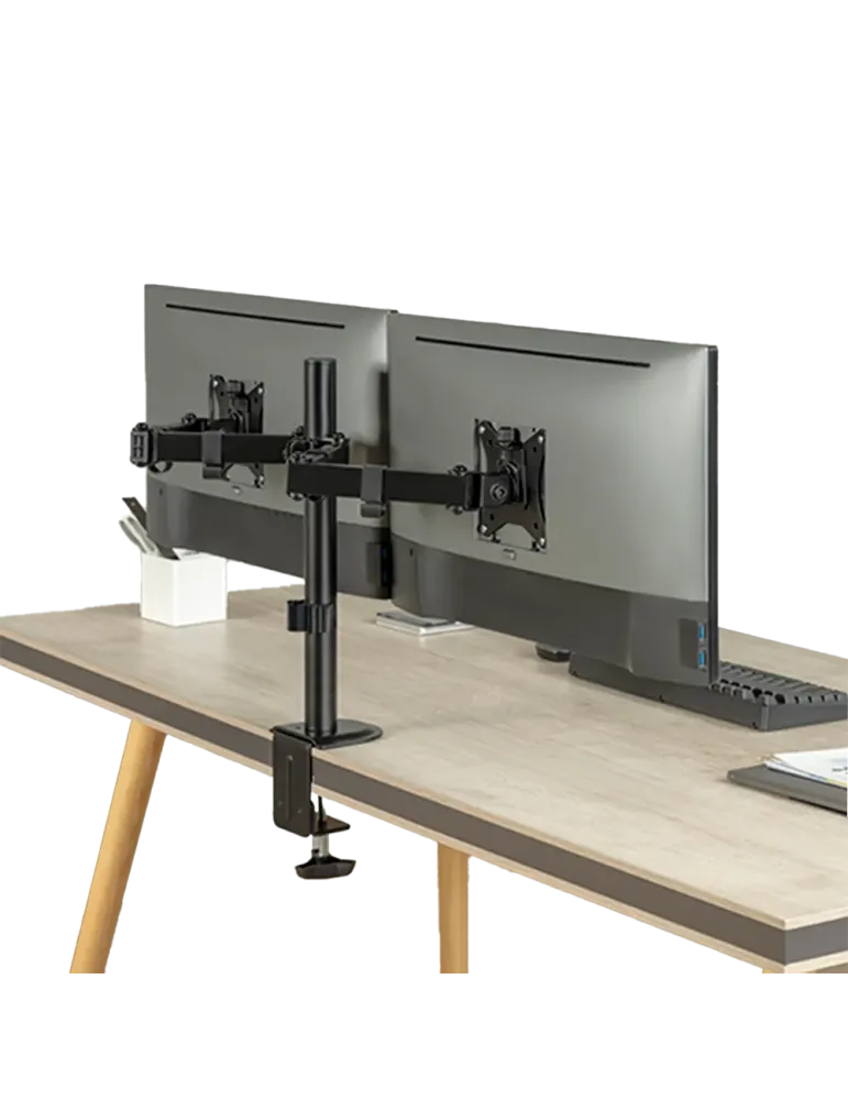 MARCA BLANCA Brazo para dos monitores - Instalación en mesa - Peso sop