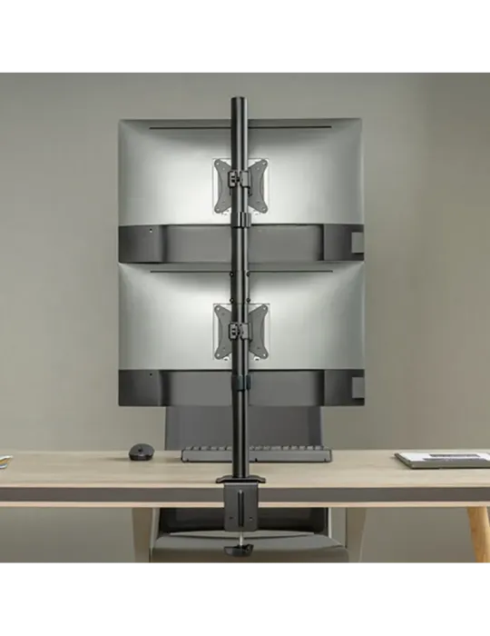 MARCA BLANCA Poste para dos monitores - Instalación en mesa - Peso sop