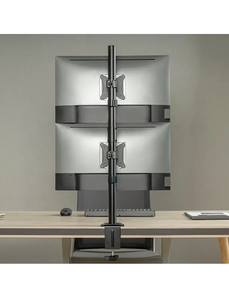 MARCA BLANCA Poste para dos monitores - Instalación en mesa - Peso sop