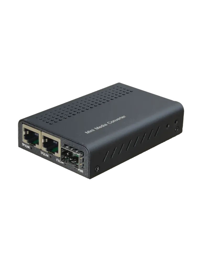 MARCA BLANCA Conversor de medios - 2x Ethernet RJ45 - 1x SFP - Gigabit