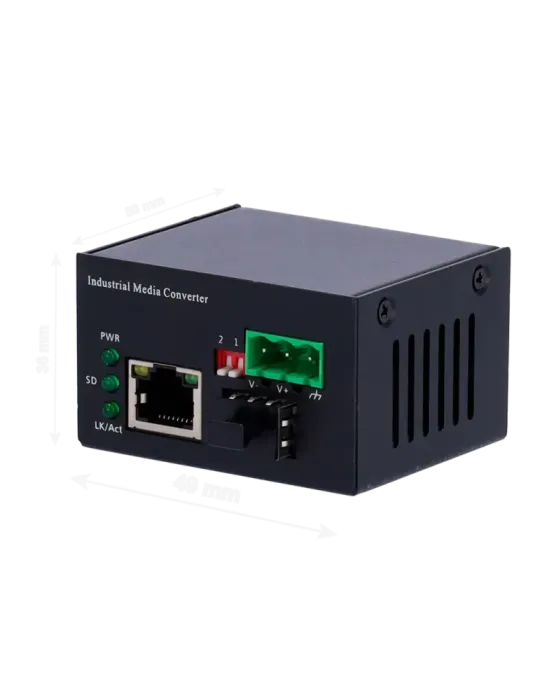 MARCA BLANCA Conversor de medios Industrial - 1x Ethernet RJ45 - 1x SF