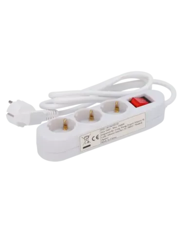 MARCA BLANCA Regleta - 3 salidas hasta 250VAC / 16 A max. - Interrupto