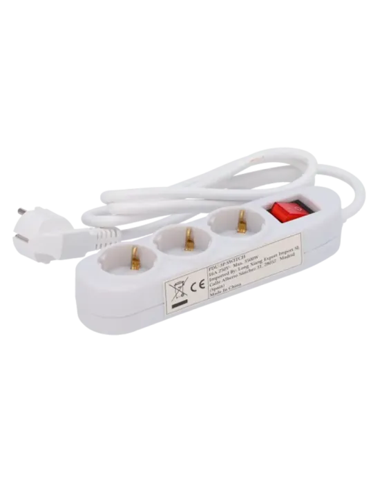 MARCA BLANCA Regleta - 3 salidas hasta 250VAC / 16 A max. - Interrupto