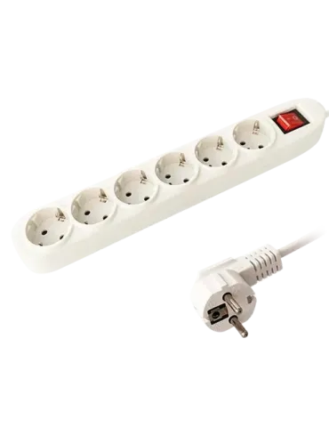 MARCA BLANCA Regleta - 6 salidas hasta 250VAC / 16 A max. - Interrupto