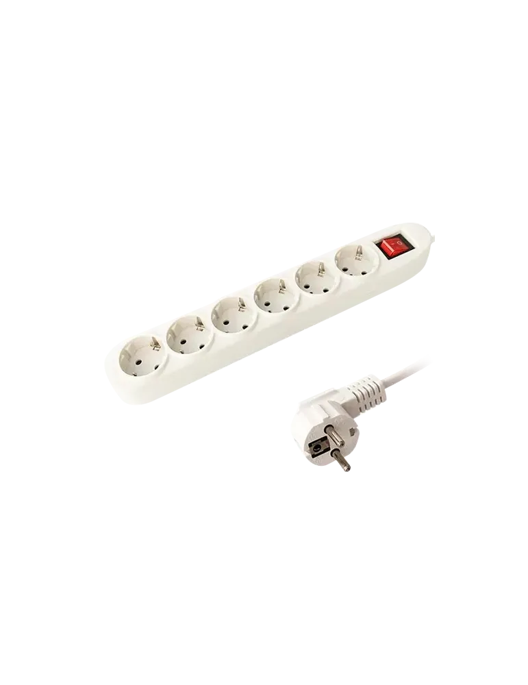 MARCA BLANCA Regleta - 6 salidas hasta 250VAC / 16 A max. - Interrupto