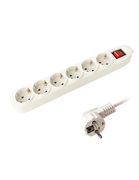 MARCA BLANCA Regleta - 6 salidas hasta 250VAC / 16 A max. - Interrupto