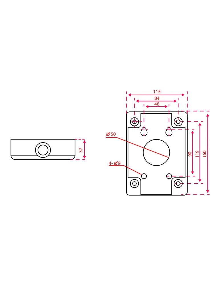 DAHUA Caja de conexiones - Para domos motorizadas - Apto para uso exte