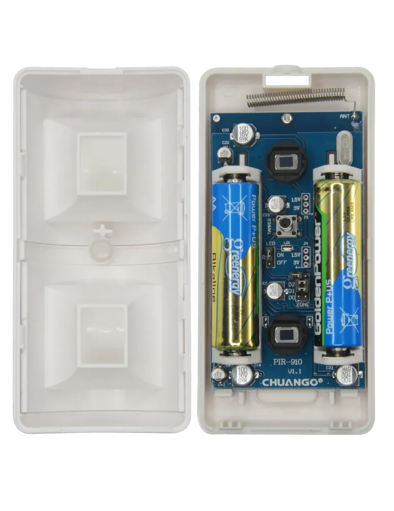 CHUANGO Detector PIR anti mascotas - Inalámbrico - Antena interna - In