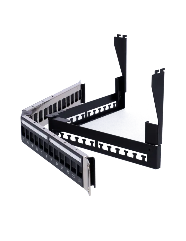 MARCA BLANCA Patch panel angular vacío - 24 puertos FTP - Formato enra