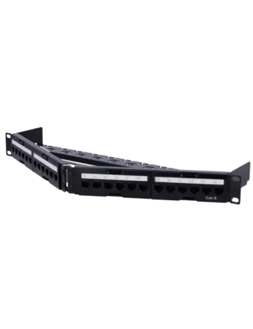MARCA BLANCA Patch panel angular de 24 puertos UTP - Admite cables has