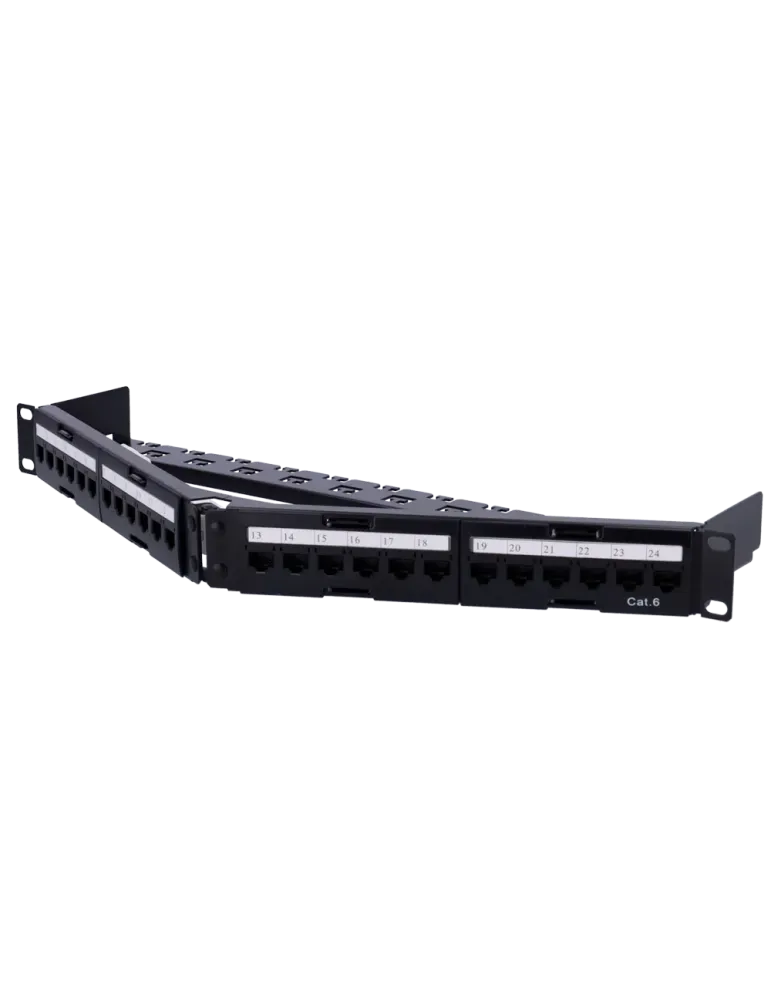 MARCA BLANCA Patch panel angular de 24 puertos UTP - Admite cables has