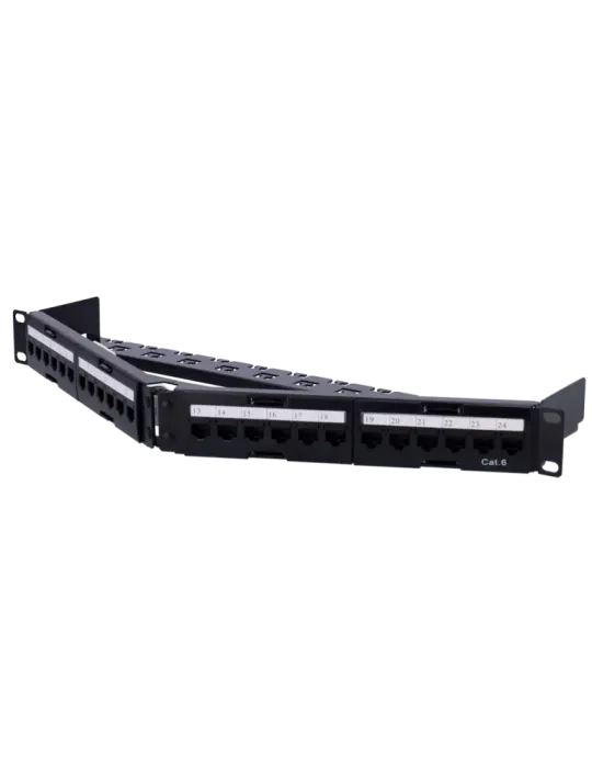MARCA BLANCA Patch panel angular de 24 puertos UTP - Admite cables has