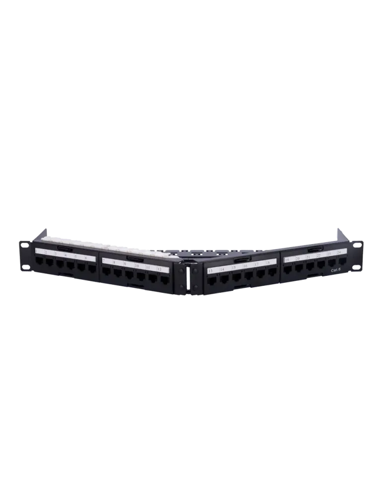 MARCA BLANCA Patch panel angular de 24 puertos UTP - Admite cables has