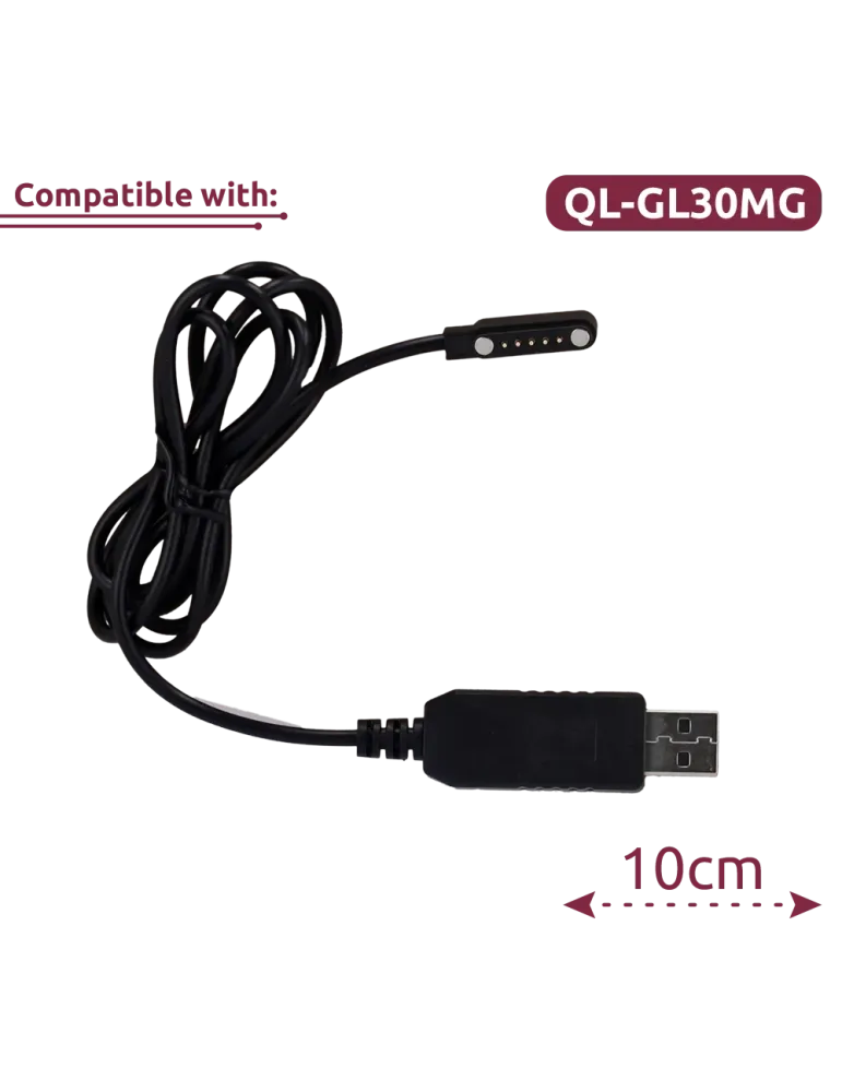 QUECLINK Cable de datos magnético - Compatible con QL-GL30MG - Longitu