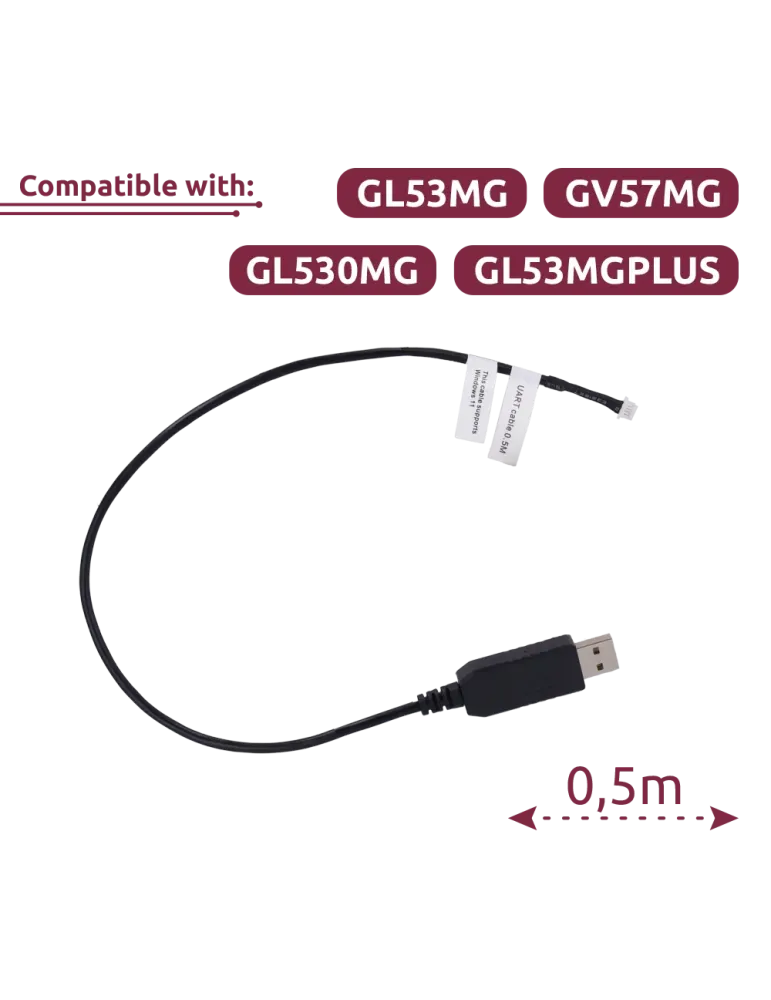 QUECLINK Cable UART - 0.5 metros - Compatible con GL53MG/GV57MG/GL530M