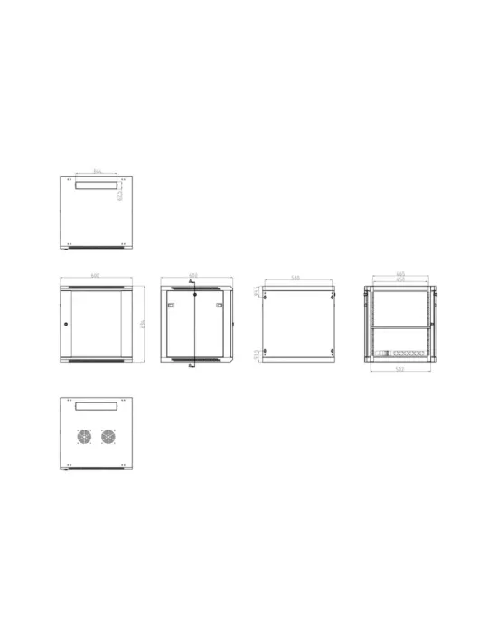 MARCA BLANCA Armario rack para pared - Hasta 12U rack de 19″(600*600)