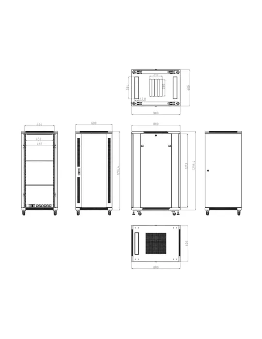 MARCA BLANCA Armario rack para suelo - Hasta 27U rack de 19″(600*800)