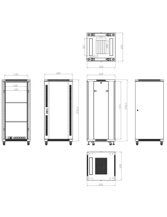 MARCA BLANCA Armario rack para suelo - Hasta 27U rack de 19″(600*600)