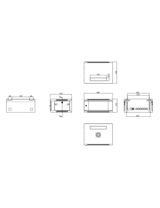 MARCA BLANCA Armario rack para pared - Hasta 4U rack de 19″ - Hasta 60
