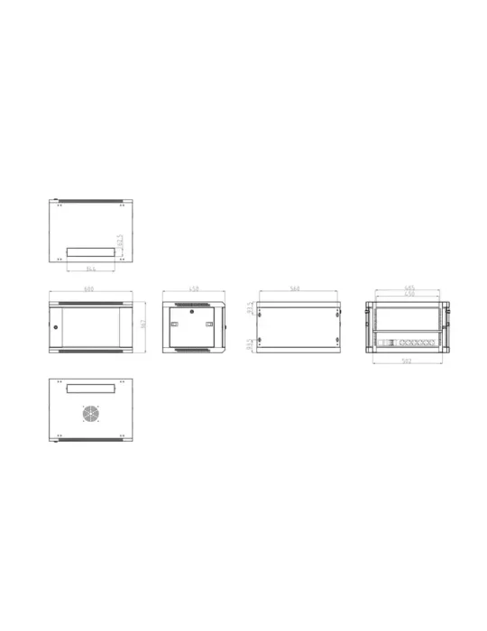 MARCA BLANCA Armario rack para pared - Hasta 6U rack de 19″ - Hasta 60