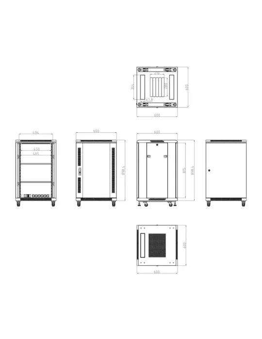 MARCA BLANCA Armario rack para suelo - Hasta 18U rack de 19″ - Hasta 8