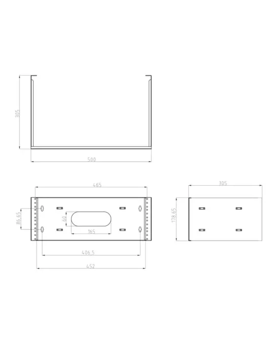 MARCA BLANCA Armario rack abierto para pared - Hasta 4U rack de 19″ -