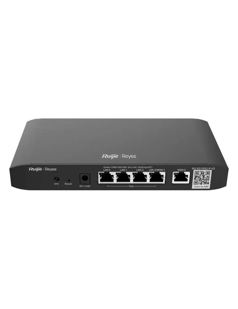 Reyee Router PoE Controlador Cloud - 4 Puertos PoE+ RJ45 GE + 2 Puerto