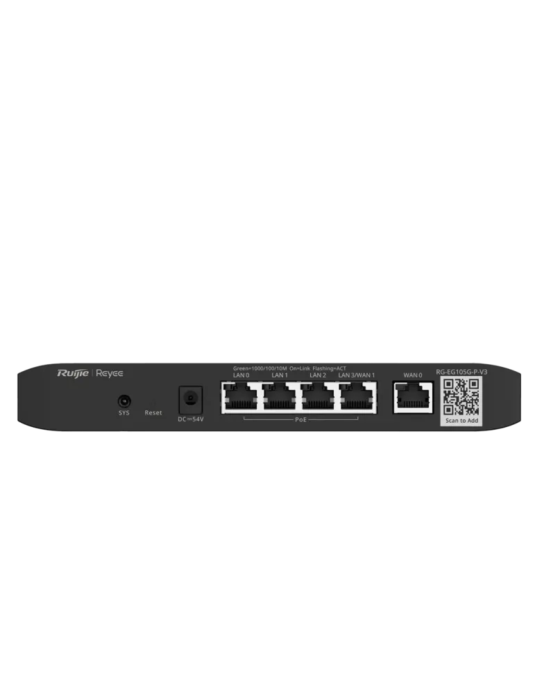 Reyee Router PoE Controlador Cloud - 4 Puertos PoE+ RJ45 GE + 2 Puerto