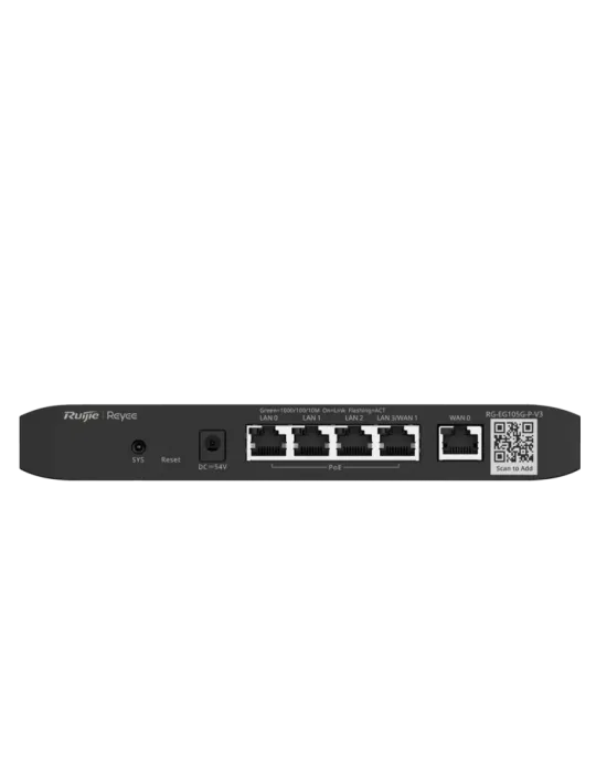 Reyee Router PoE Controlador Cloud - 4 Puertos PoE+ RJ45 GE + 2 Puerto
