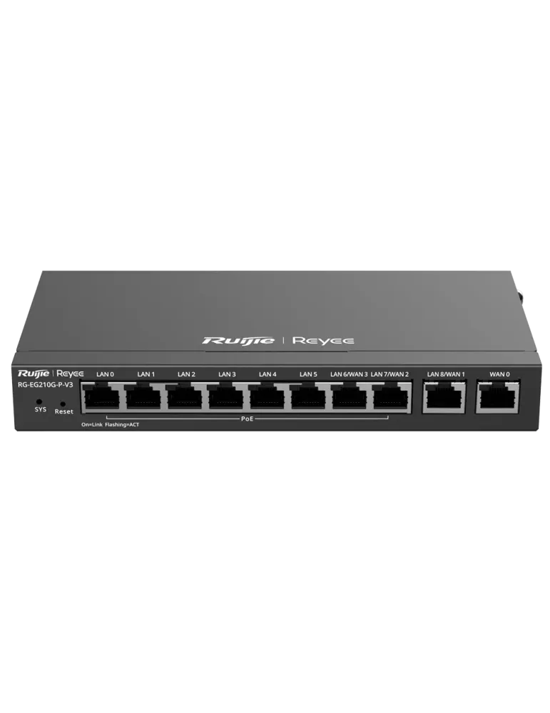 Reyee Router PoE Controlador Cloud - 8 Puertos PoE+ RJ45 GE + 2 Puerto