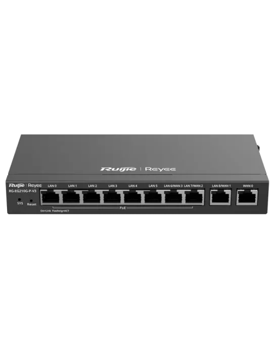 Reyee Router PoE Controlador Cloud - 8 Puertos PoE+ RJ45 GE + 2 Puerto