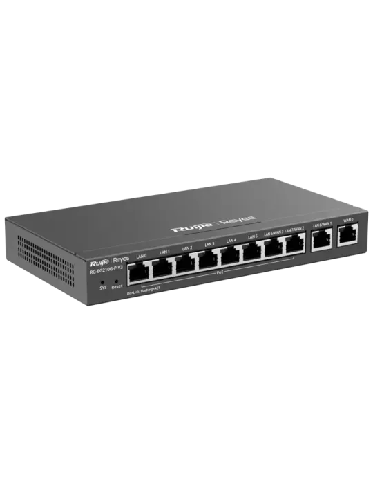 Reyee Router PoE Controlador Cloud - 8 Puertos PoE+ RJ45 GE + 2 Puerto