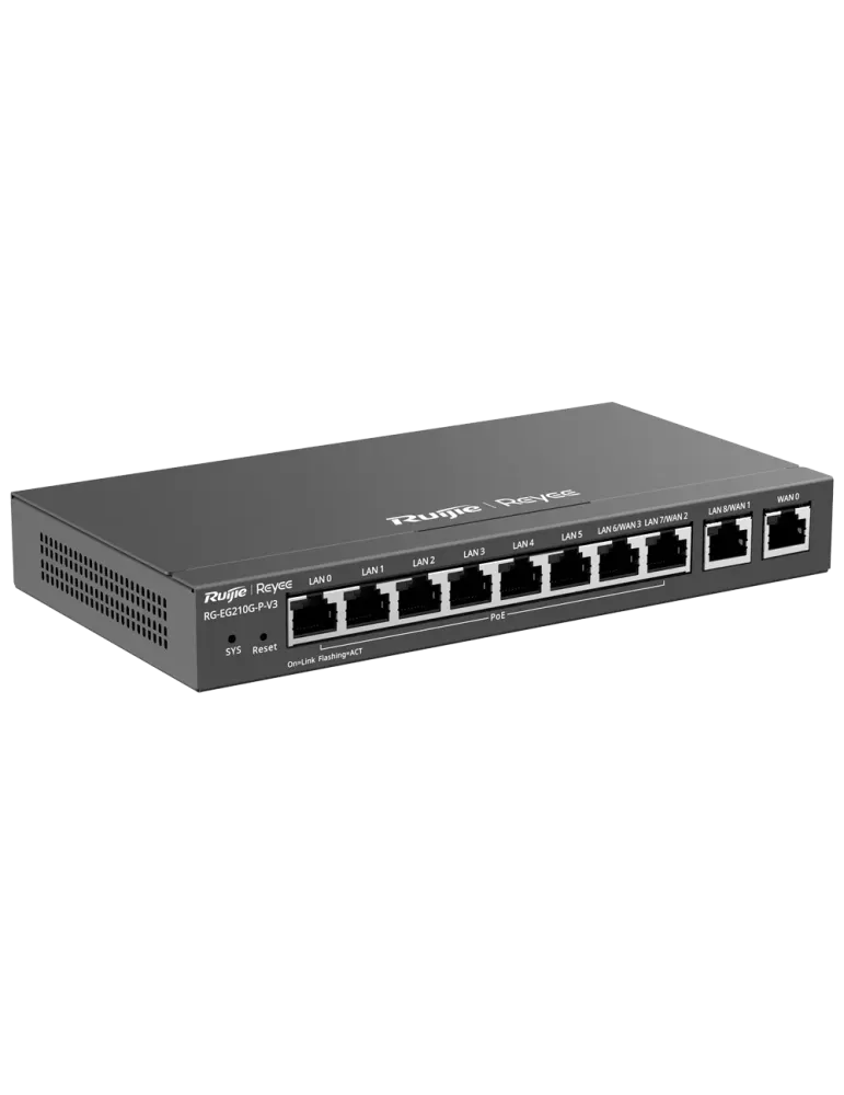 Reyee Router PoE Controlador Cloud - 8 Puertos PoE+ RJ45 GE + 2 Puerto