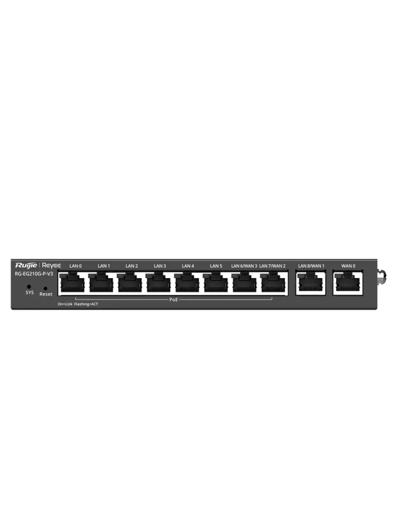 Reyee Router PoE Controlador Cloud - 8 Puertos PoE+ RJ45 GE + 2 Puerto