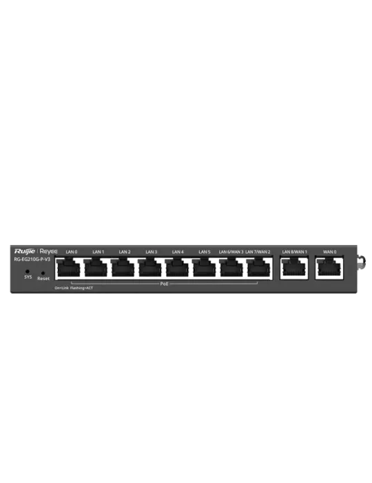 Reyee Router PoE Controlador Cloud - 8 Puertos PoE+ RJ45 GE + 2 Puerto