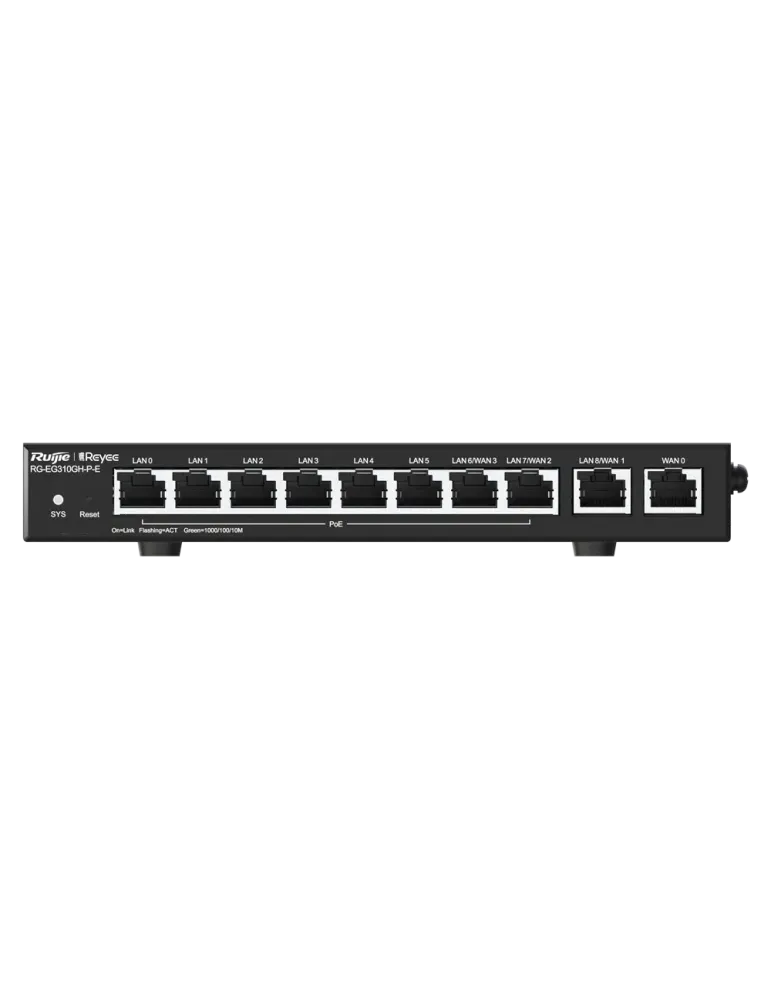 Reyee Router PoE Controlador Cloud - 9 Puertos GE LAN + 1 Puerto GE WA