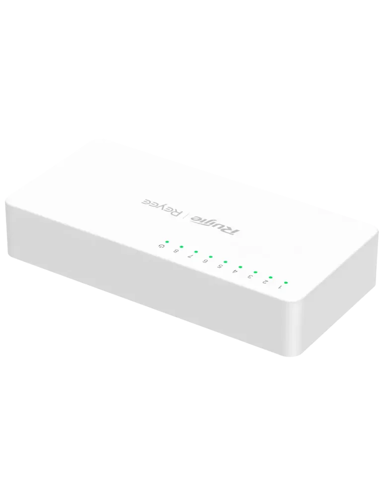 Reyee Switch Sobremesa - Carcasa Plástico - 8 puertos RJ45 - Velocidad