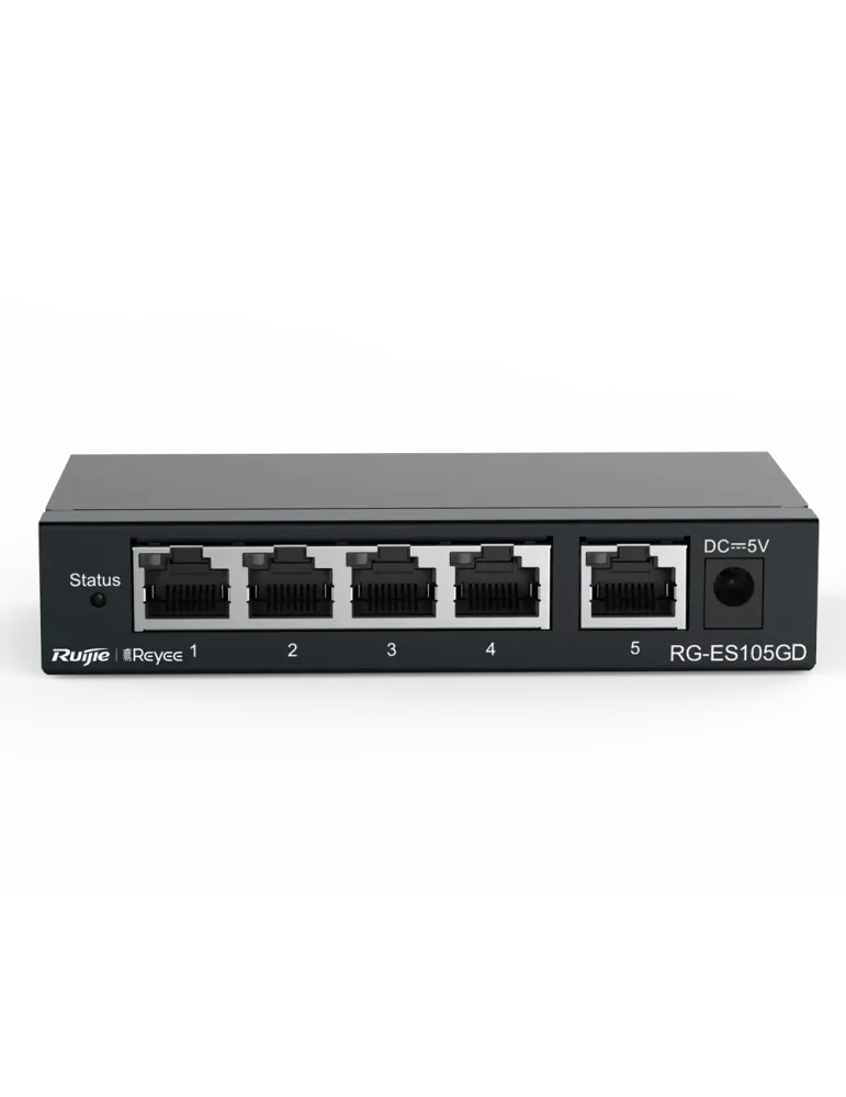 Reyee Switch Sobremesa - Carcasa Metal - 5 puertos RJ45 - Velocidad 10