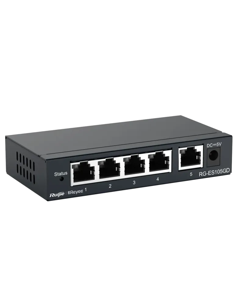 Reyee Switch Sobremesa - Carcasa Metal - 5 puertos RJ45 - Velocidad 10