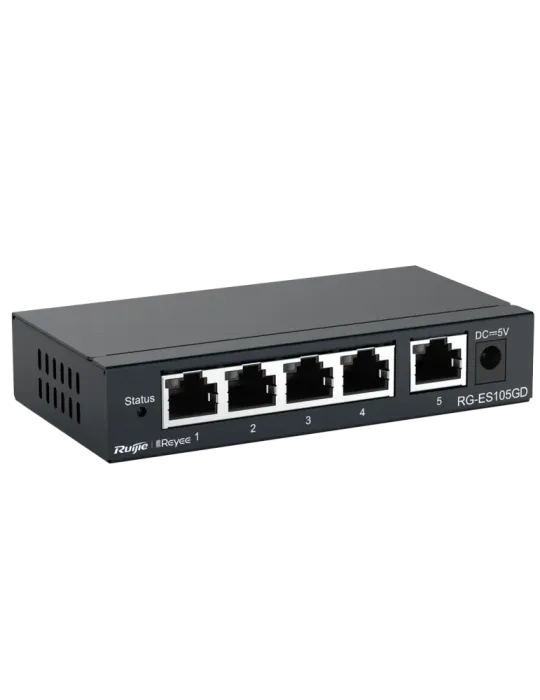 Reyee Switch Sobremesa - Carcasa Metal - 5 puertos RJ45 - Velocidad 10