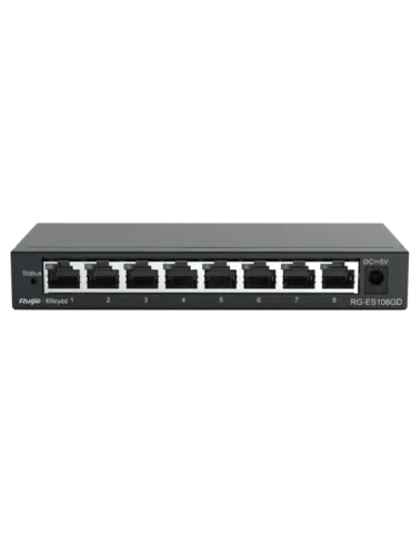 Reyee Switch Sobremesa - Carcasa Metal - 8 puertos RJ45 - Velocidad 10