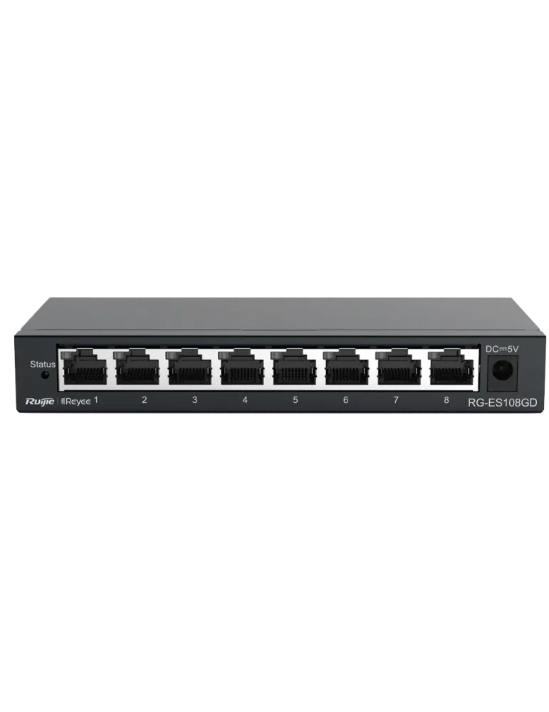 Reyee Switch Sobremesa - Carcasa Metal - 8 puertos RJ45 - Velocidad 10