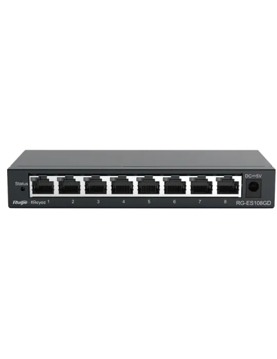 Reyee Switch Sobremesa - Carcasa Metal - 8 puertos RJ45 - Velocidad 10